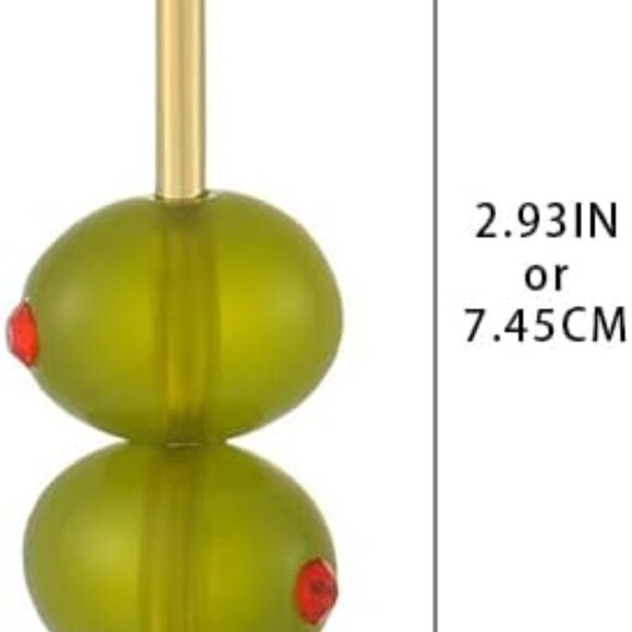 Dangle Olive Earrings Gold Plated Zinc Watermelon Cherry Earrings for Women - Picture 6 of 6